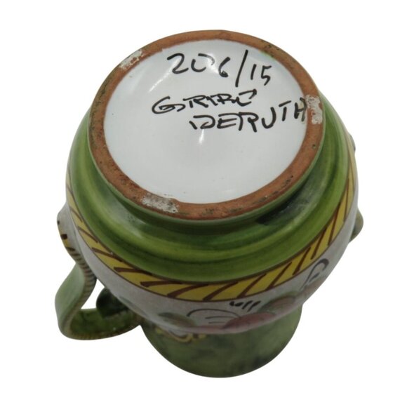 DERUTA Italian Ceramic VASE with Floral Design and Dual Handles - Damaged - Picture 7 of 12